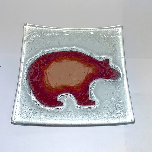 Artisan Other - Artisan Made Copper Bear Glass Plate